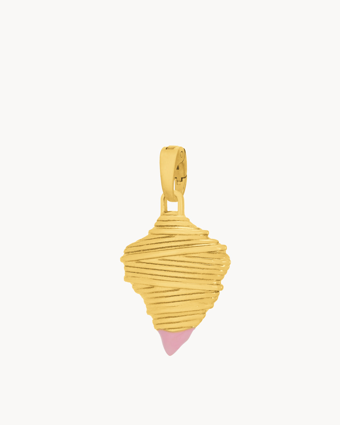 Pink Conch Shell Pendant, Gold