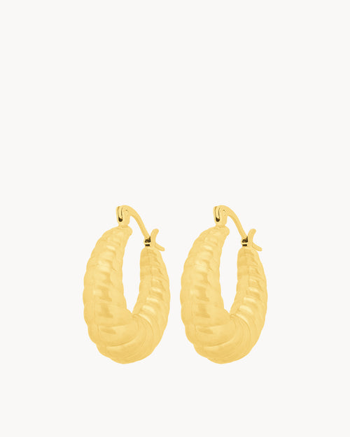 Statement Croissant Hoop Earrings, Gold