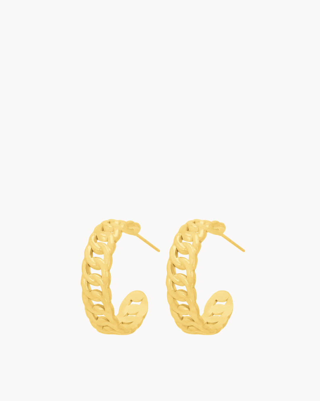 Link Chain Hoops, Gold