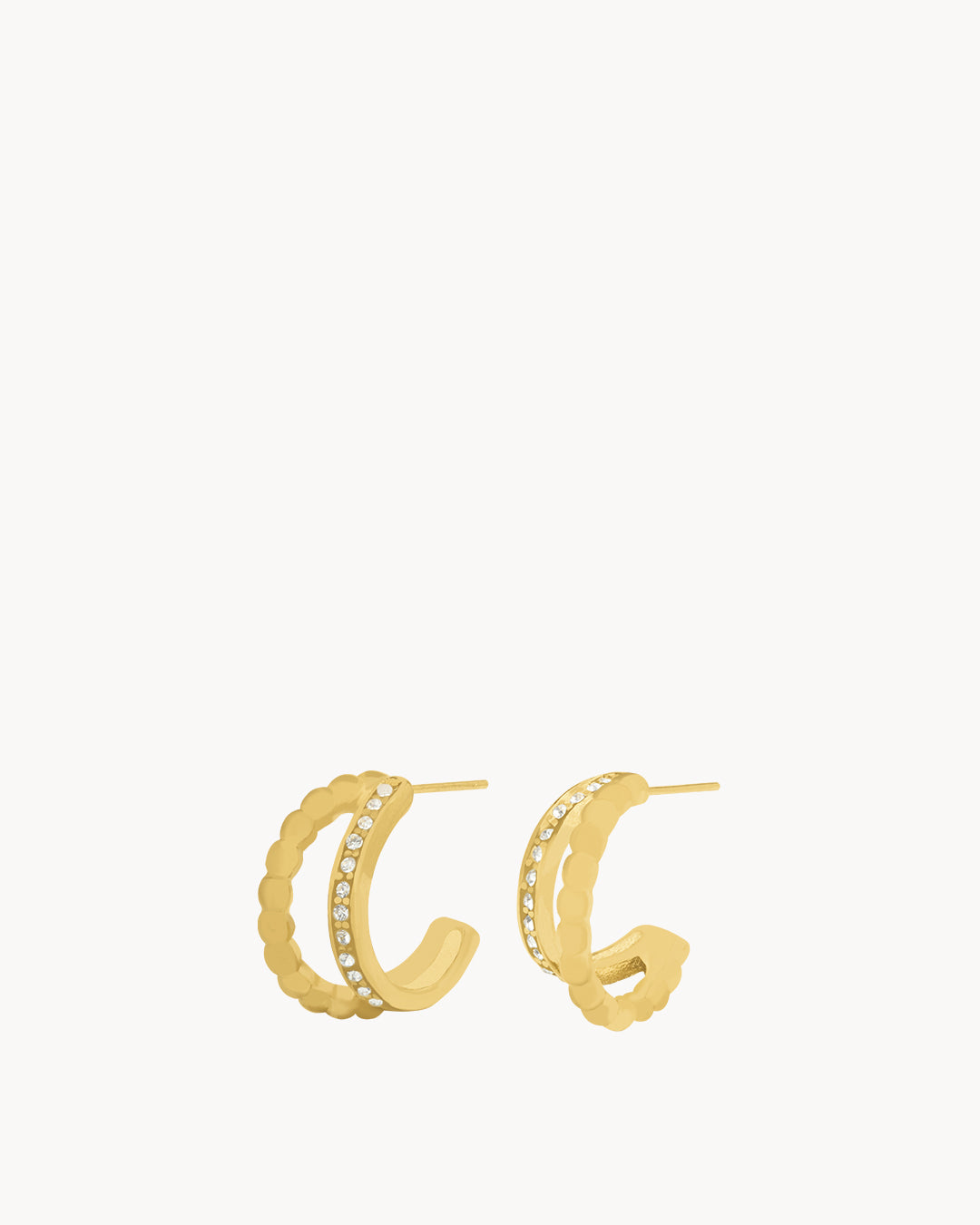 Starlight Double Crescent Hoop Earrings