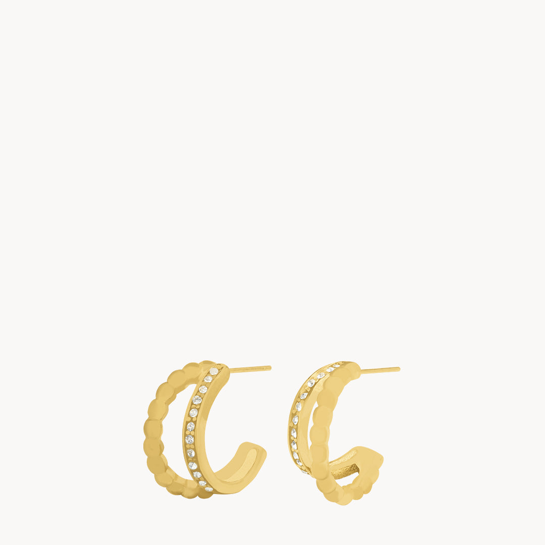 Starlight Double Crescent Hoop Earrings