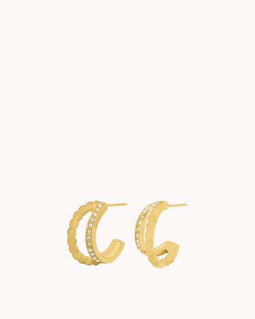 Starlight Double Crescent Hoop Earrings