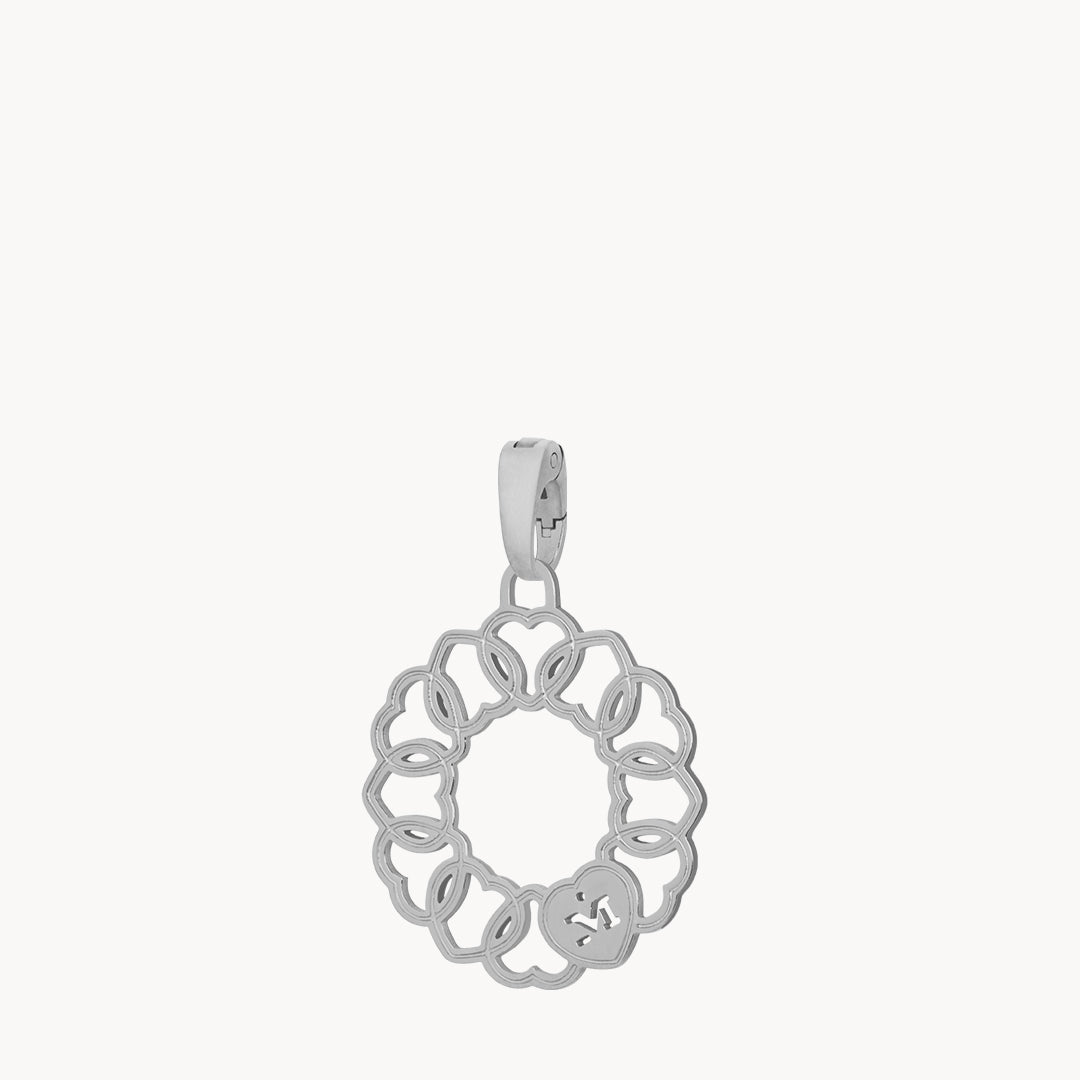 Hollow Link Heart Silver Pendant