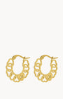 Hollow Link Heart Hoops