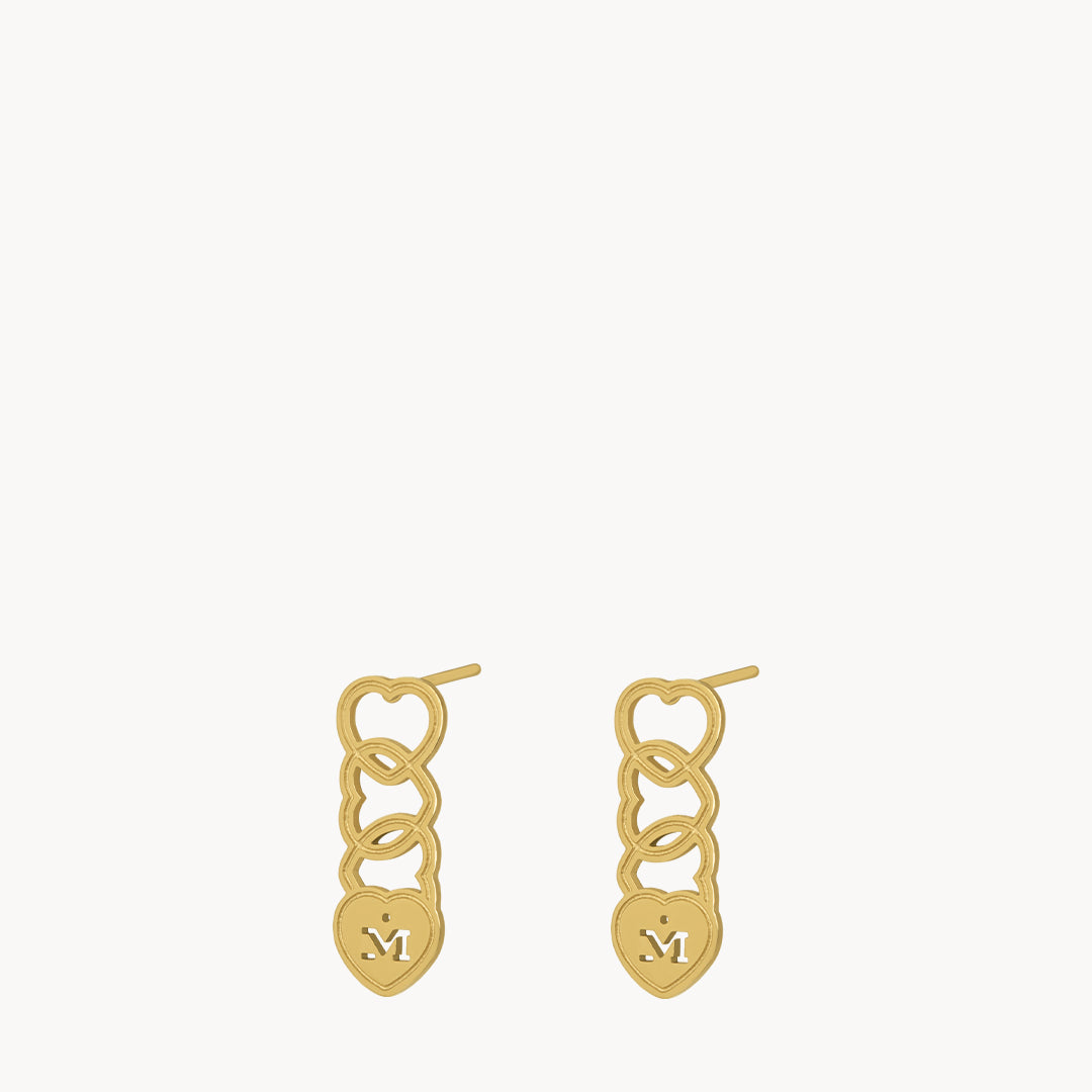 Hollow Link Heart Studs