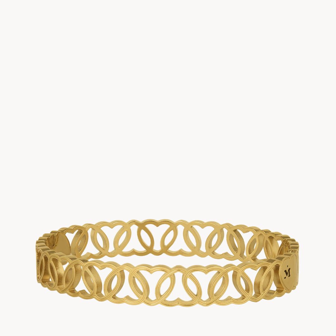 Hollow Link Heart Bangle