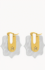 Bizzilla Protection Mother Of Pearl Hoop Earrings