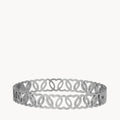 Hollow Link Heart Silver Bangle