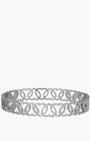 Hollow Link Heart Silver Bangle