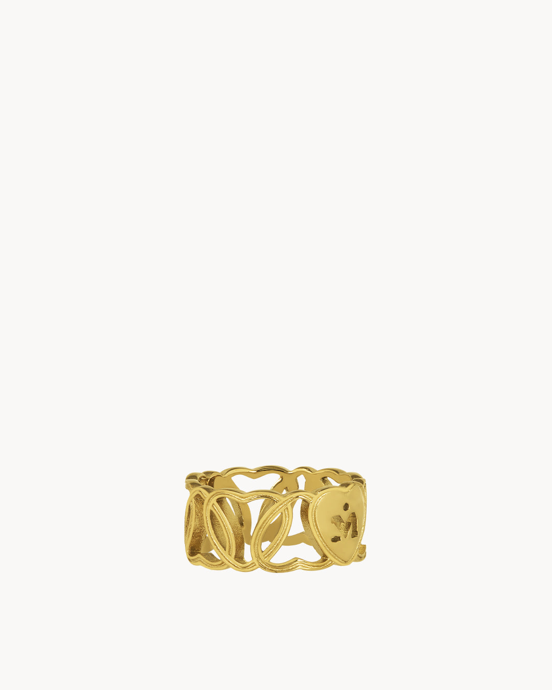 Hollow Link Heart Ring