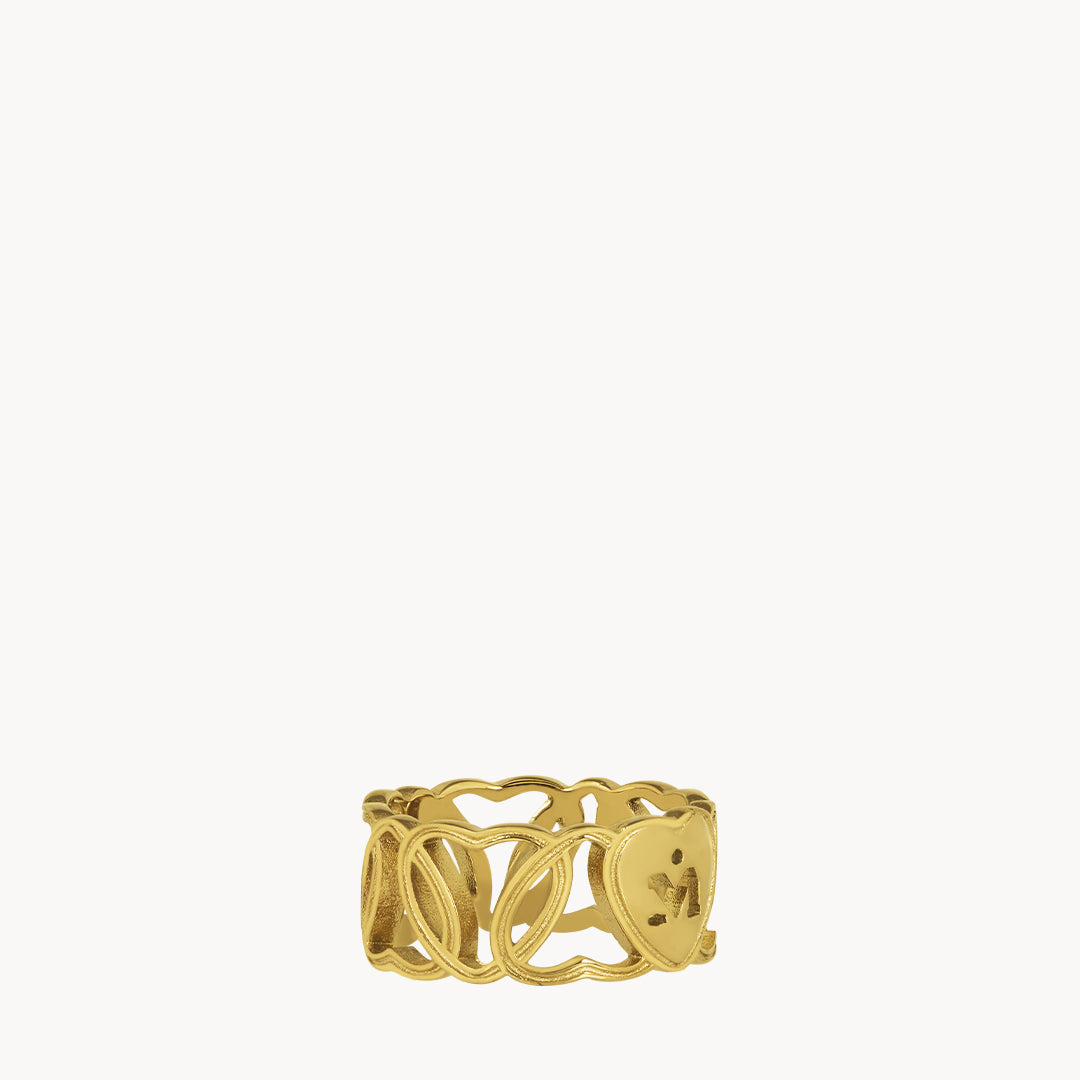 Hollow Link Heart Ring