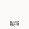 Hollow Link Heart Silver Ring