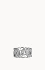 Hollow Link Heart Silver Ring