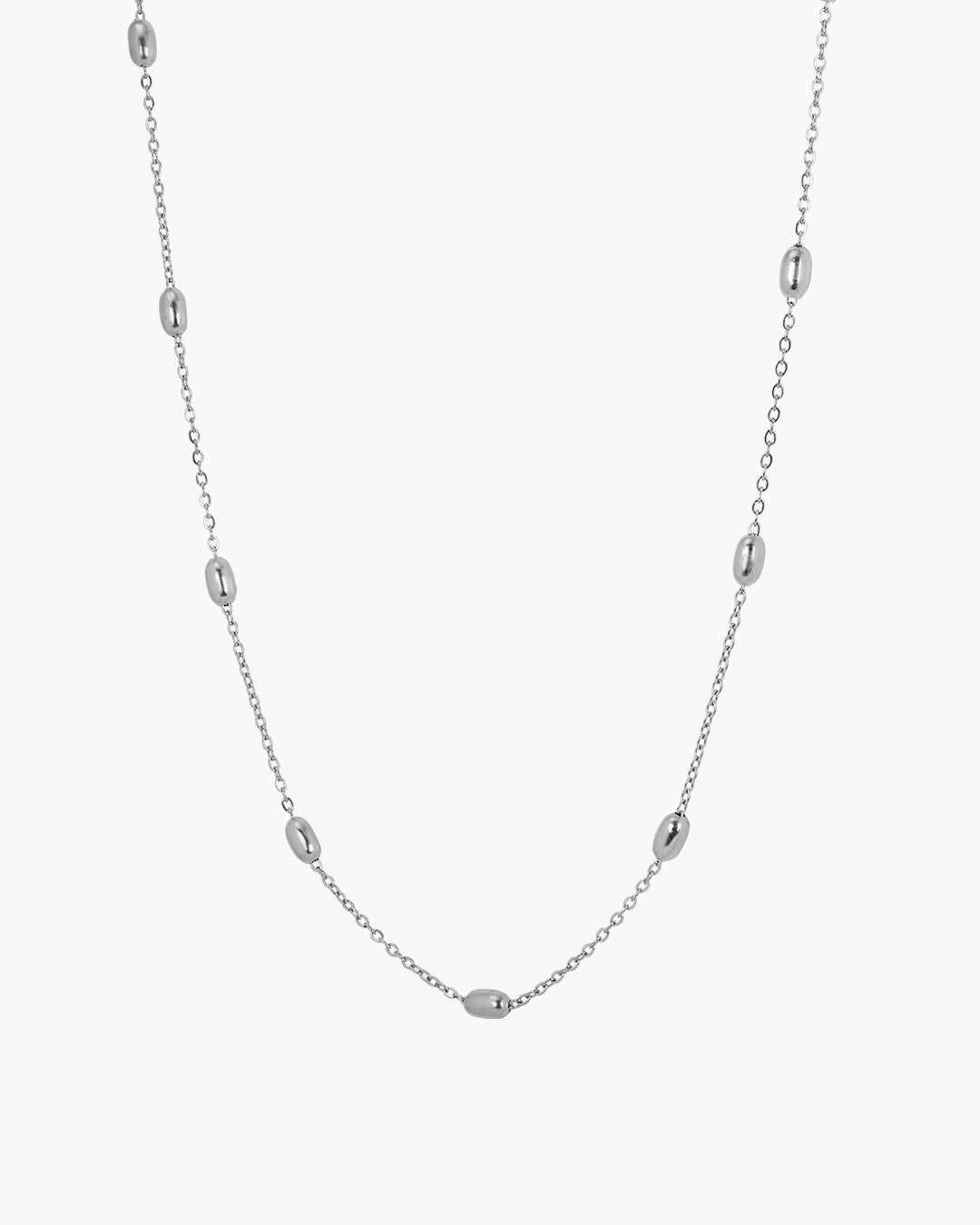 Beaded Dainty Chain Silver