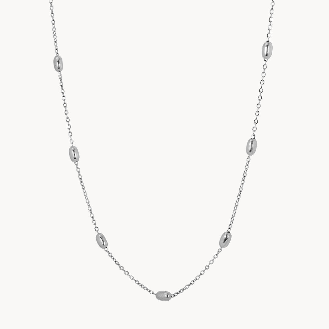 Beaded Dainty Chain Silver
