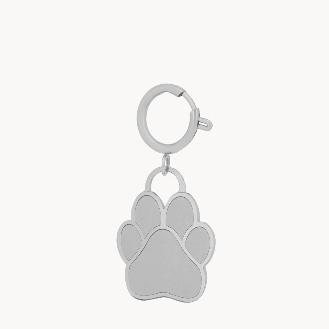 Pet Engravable Paw Pendant, Silver