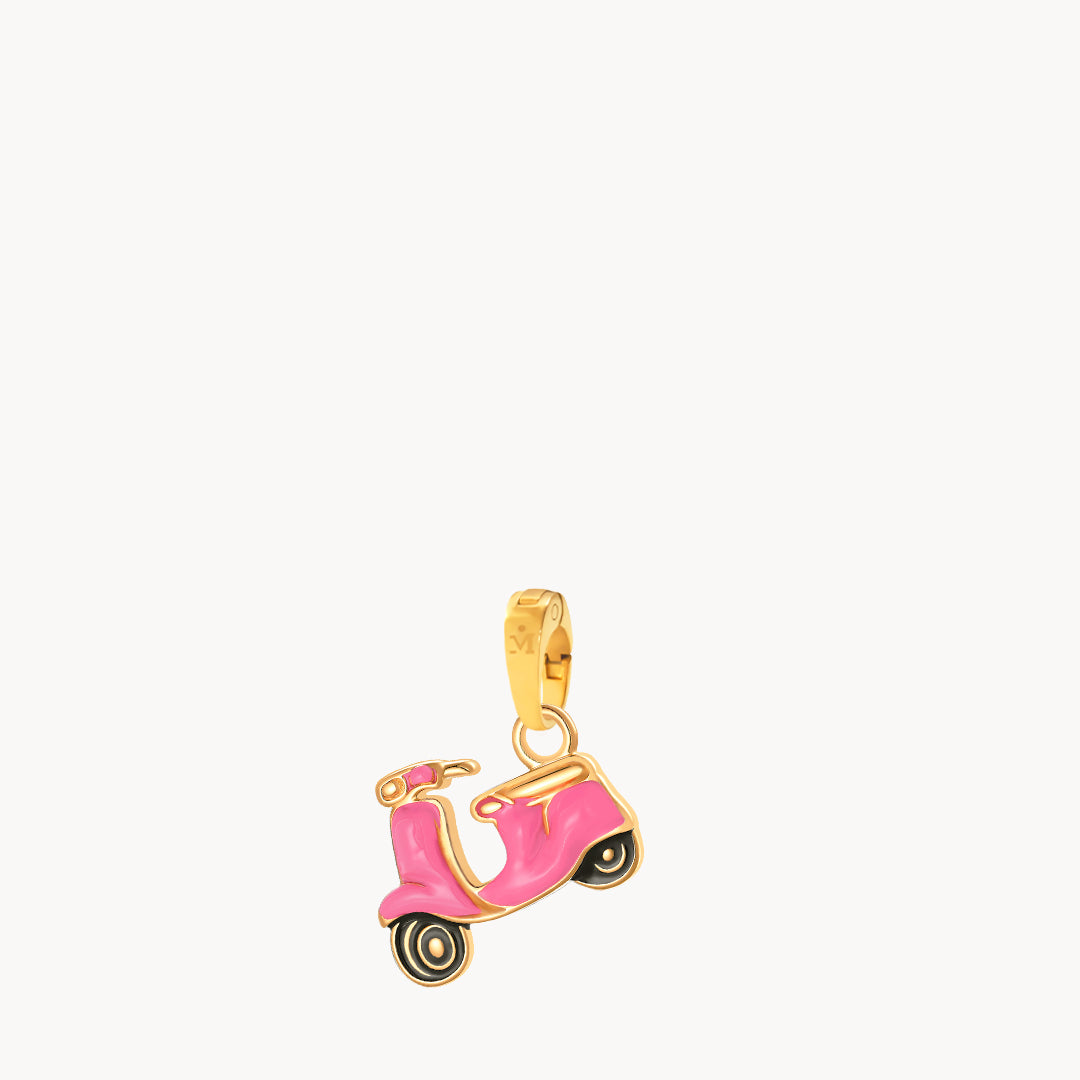 Playful Pink Scooter Charm