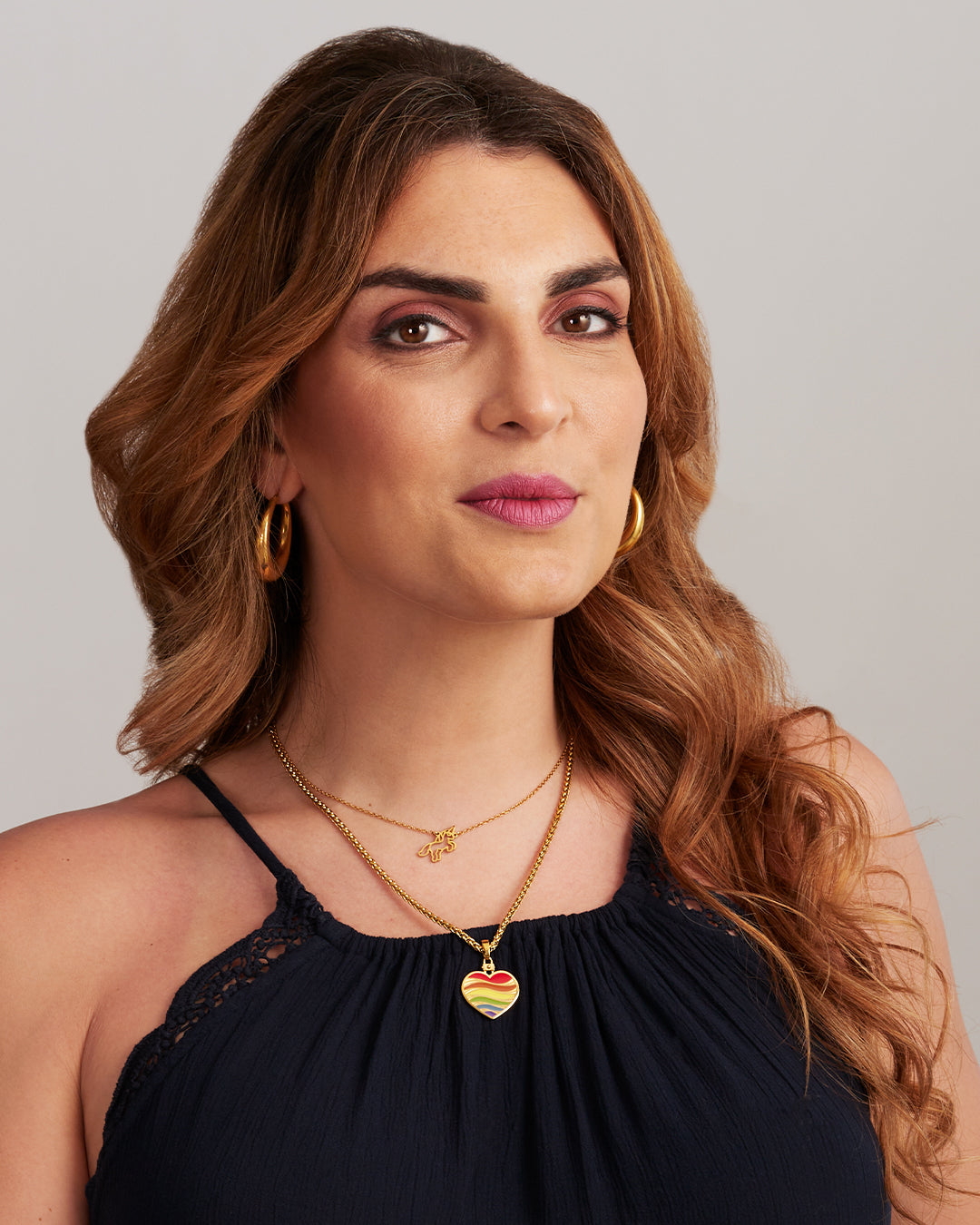 Pride Heart Pendant, Gold