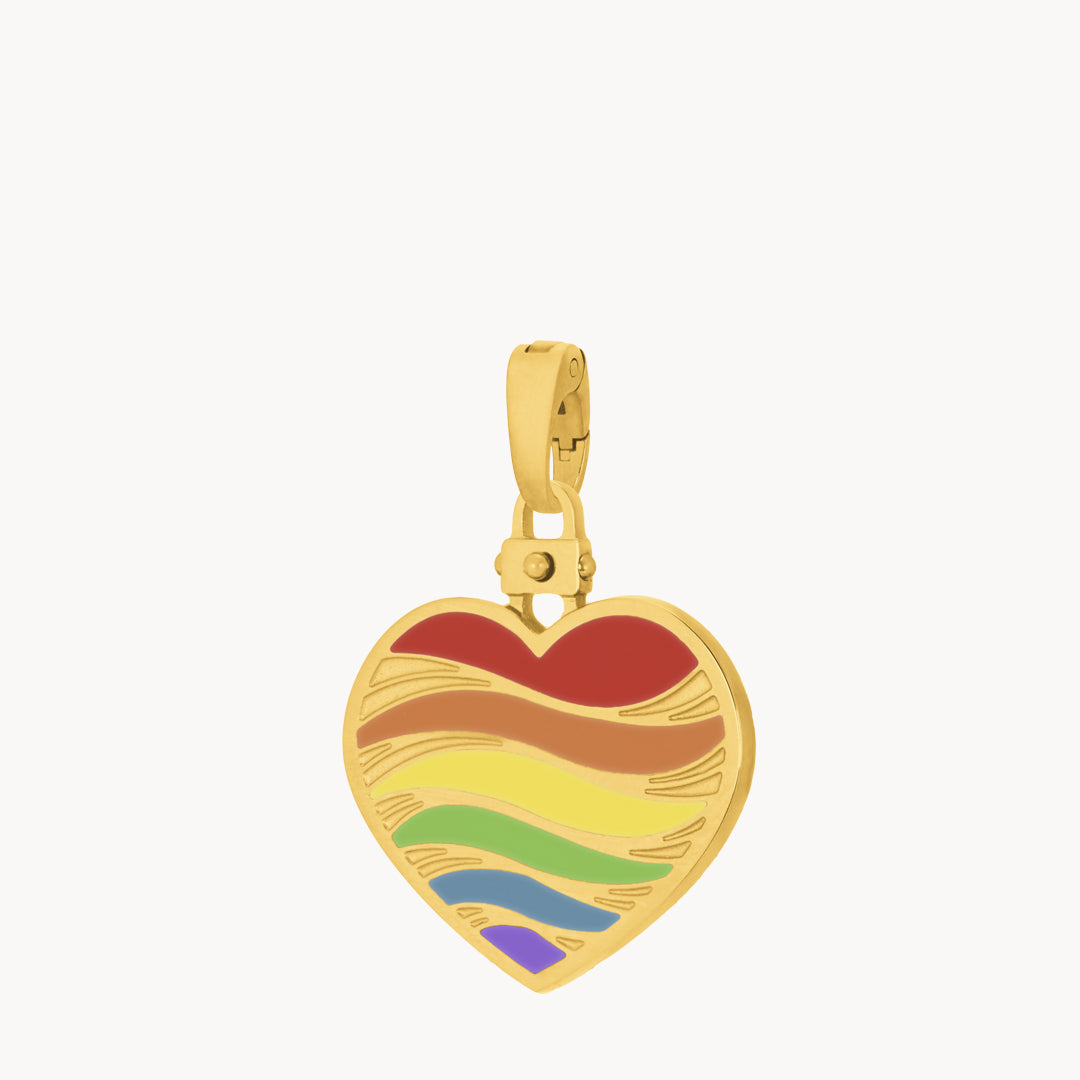 Pride Heart Pendant, Gold