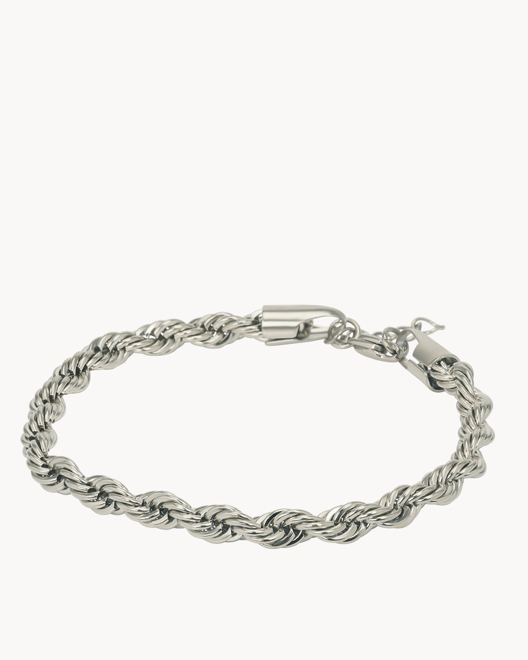 Thick Rope Silver Bracelet