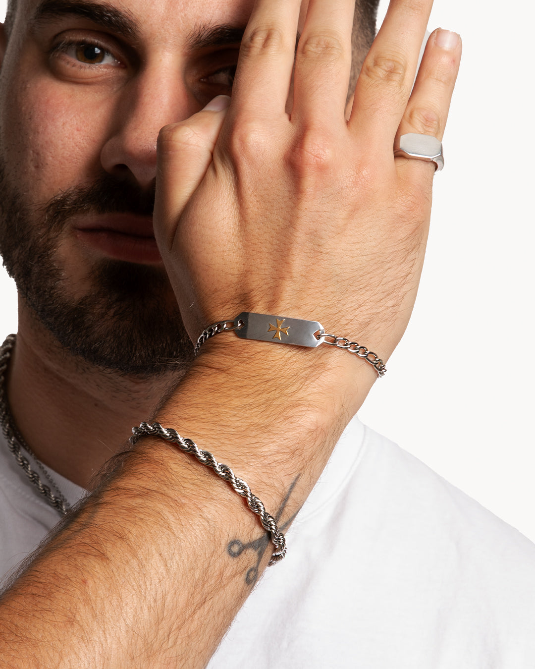 Thick Rope Silver Bracelet