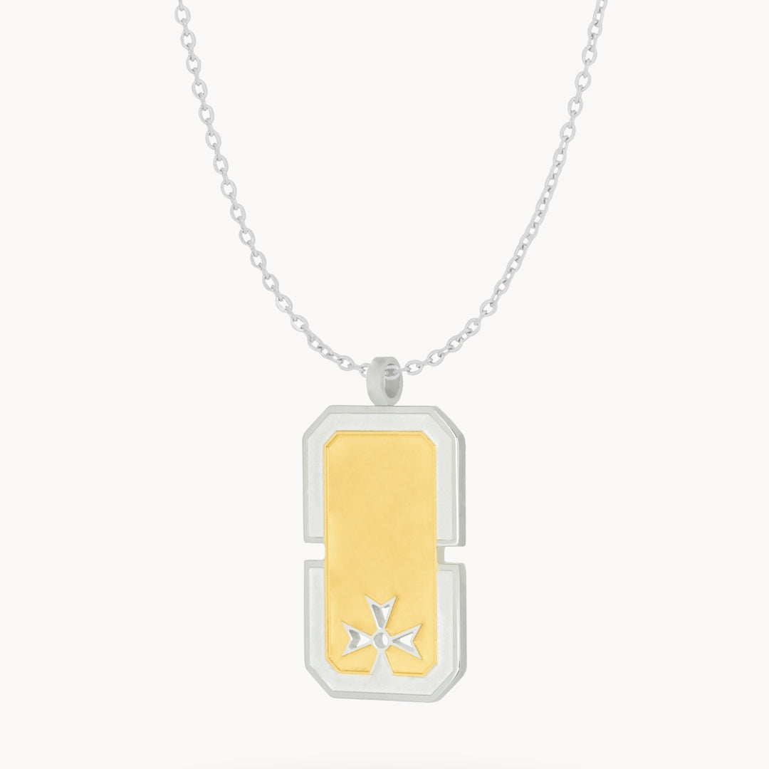 Maltese Cross Engravable Dog Tag Necklace