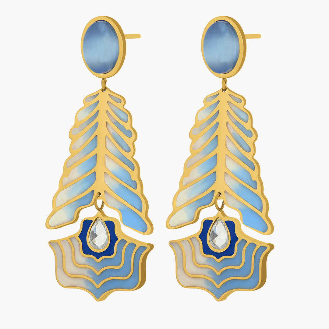 Affection Swan Feather  Statement  Earrings
