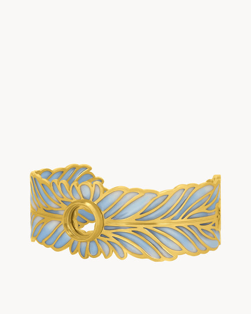 Swan Feather Dainty Twist Statement Bangle