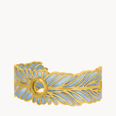 Swan Feather Dainty Twist Statement Bangle