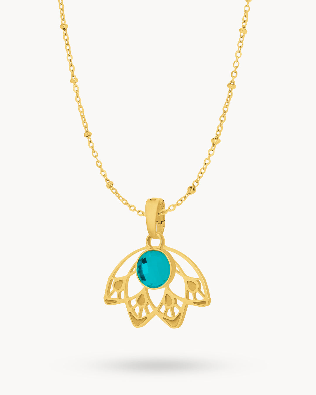 May Feather Fan Birthstone Necklace Set
