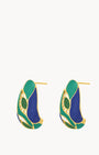 Peacock Feathers Cocoon Stud Earrings