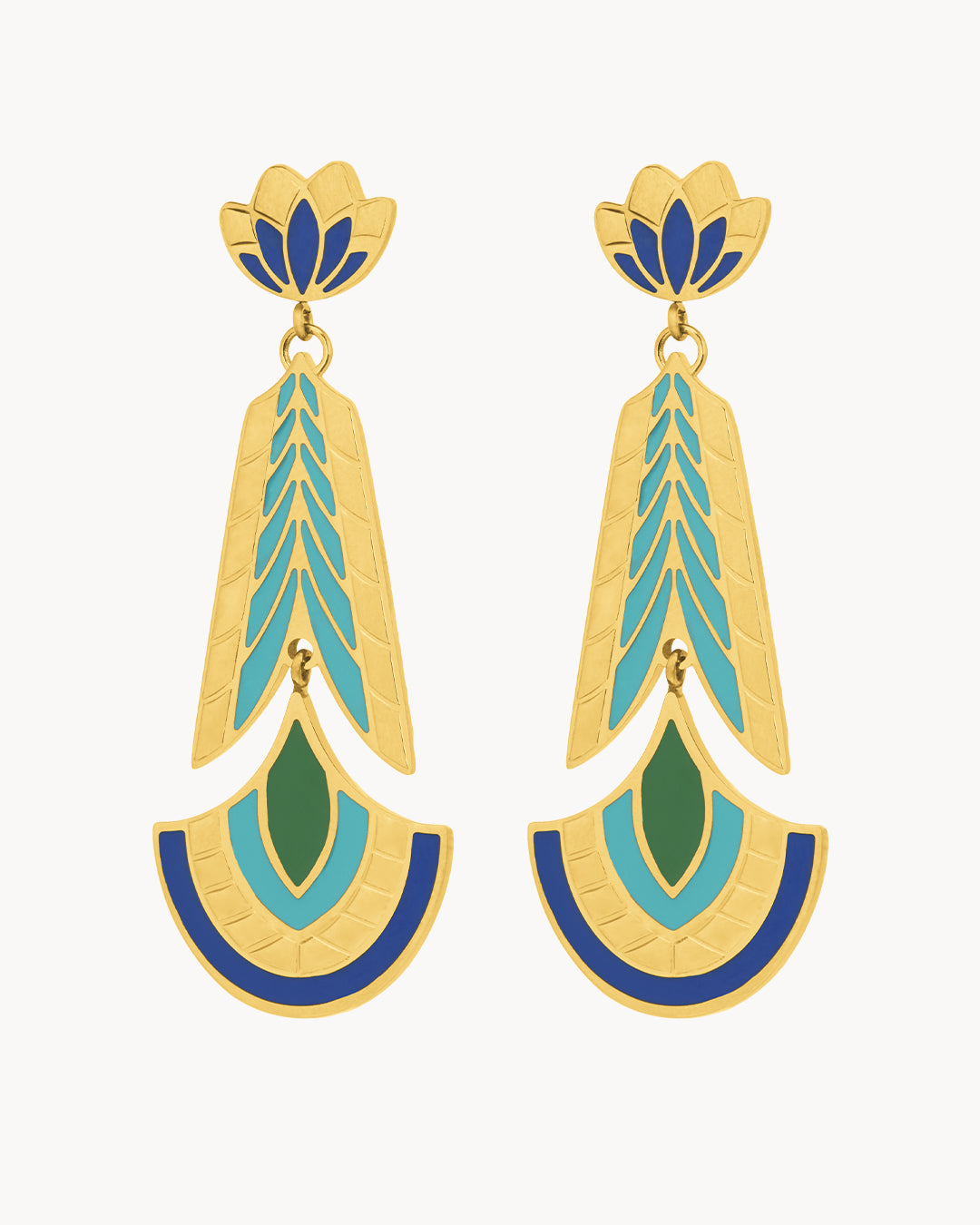 Peacock Feather Statement Earrings