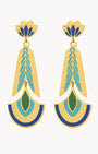 Peacock Feather Statement Earrings
