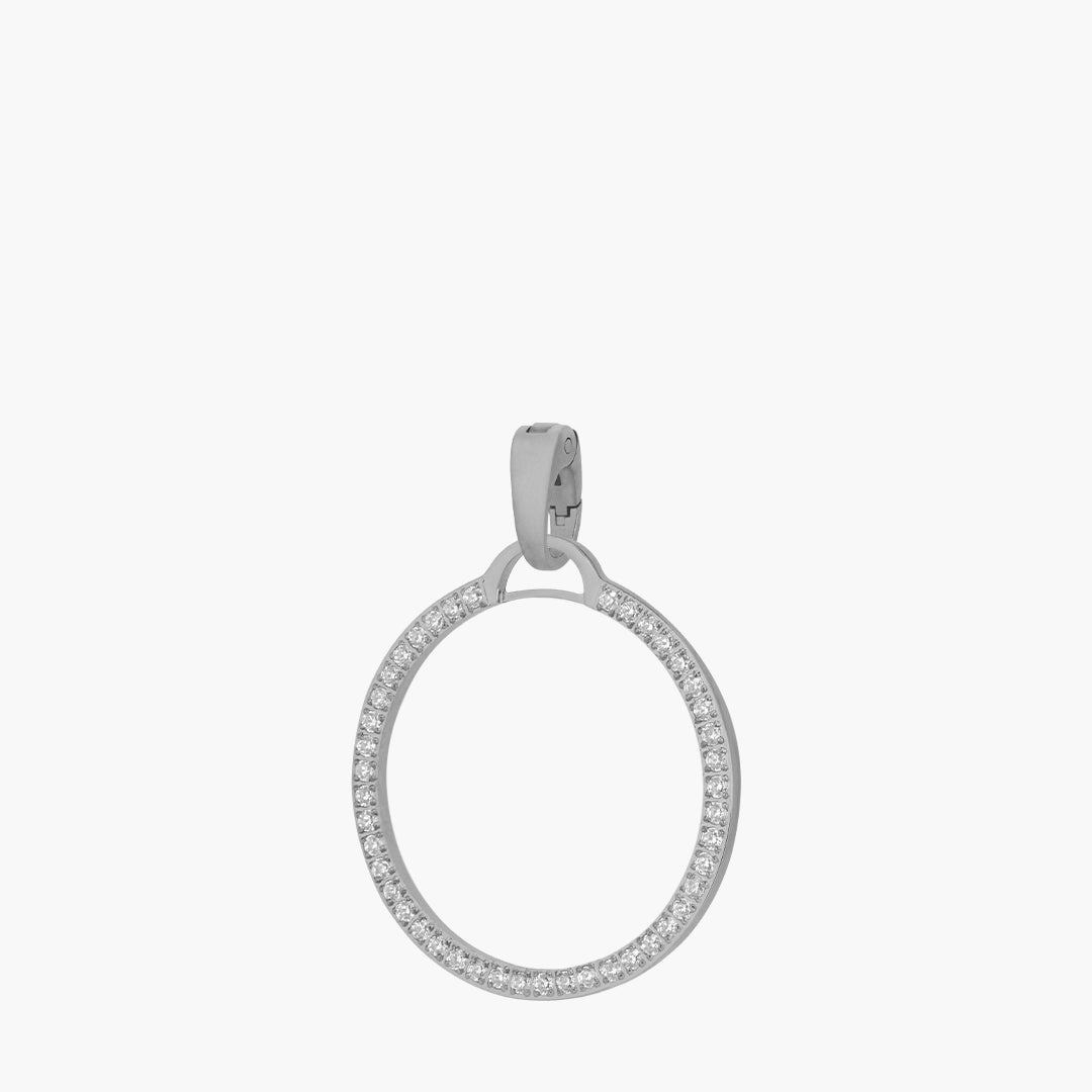 Starlight Circle Halo Pendant, Silver
