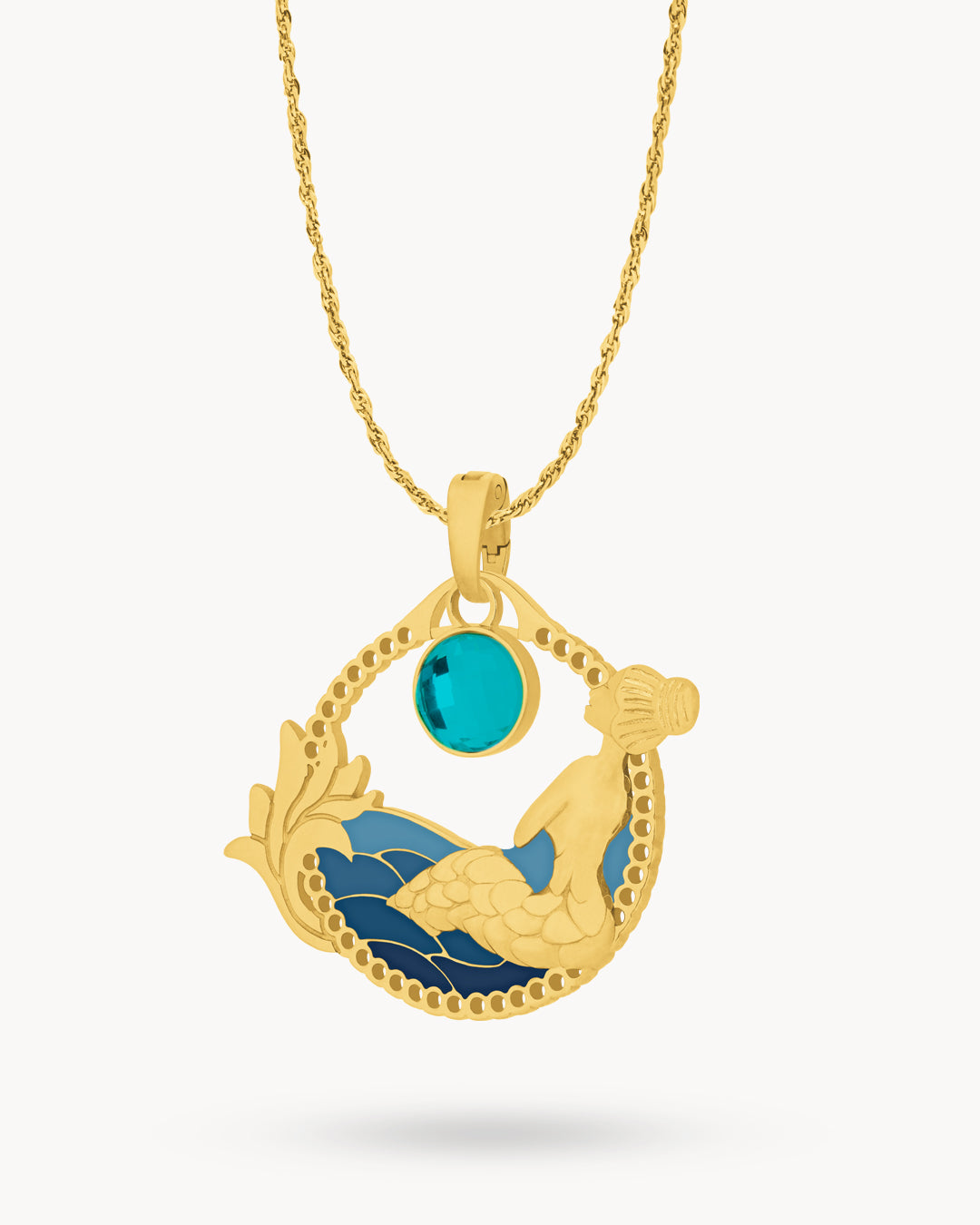 May Mermaid Shimmer Birthstone Necklace Set, Gold