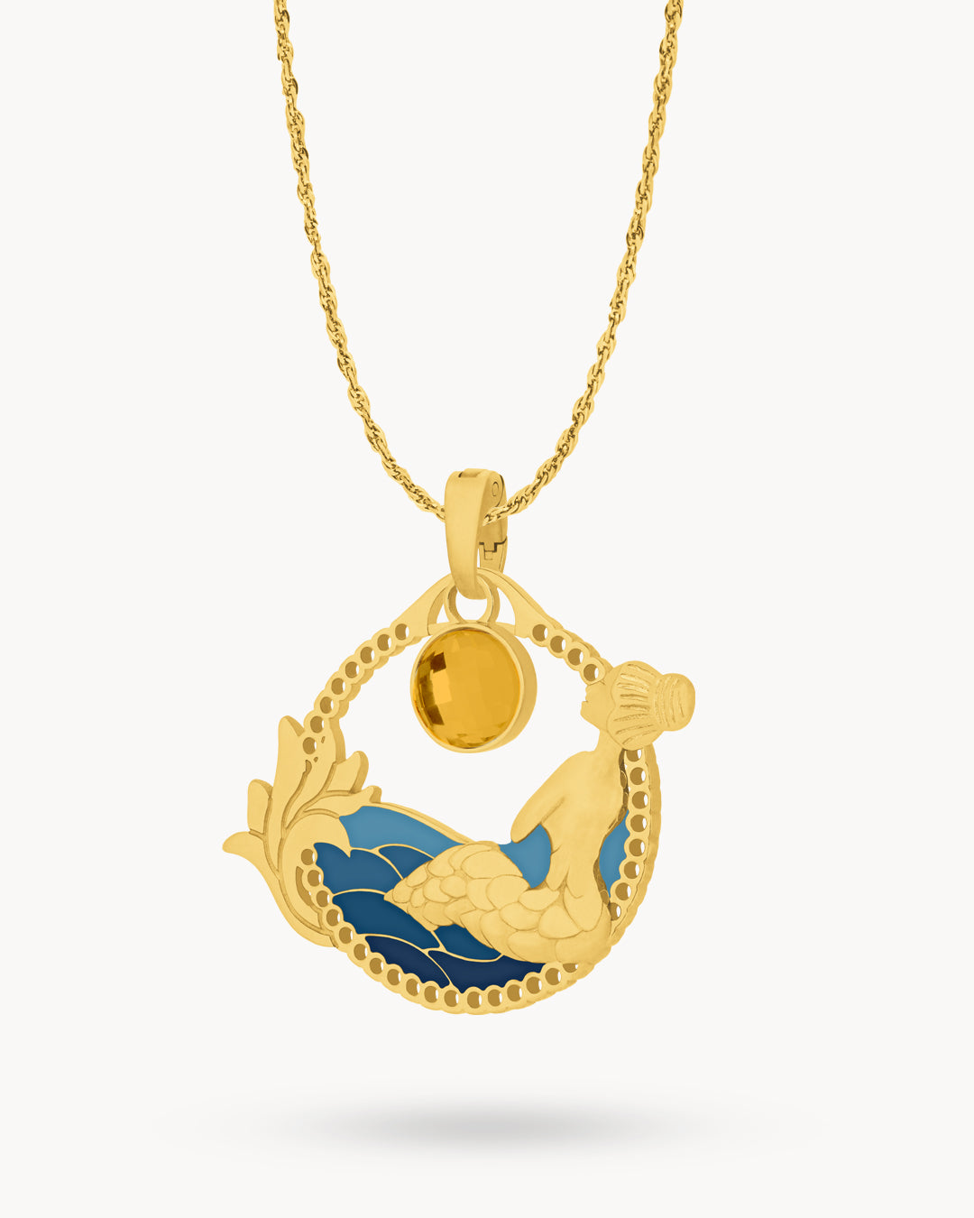 November Mermaid Shimmer Birthstone Necklace Set, Gold