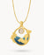 Oktober Meerjungfrau Schimmerndes Geburtsstein-Halsketten-Set, Gold