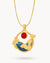 Januar Meerjungfrau-Schimmer-Geburtsstein-Halsketten-Set, Gold