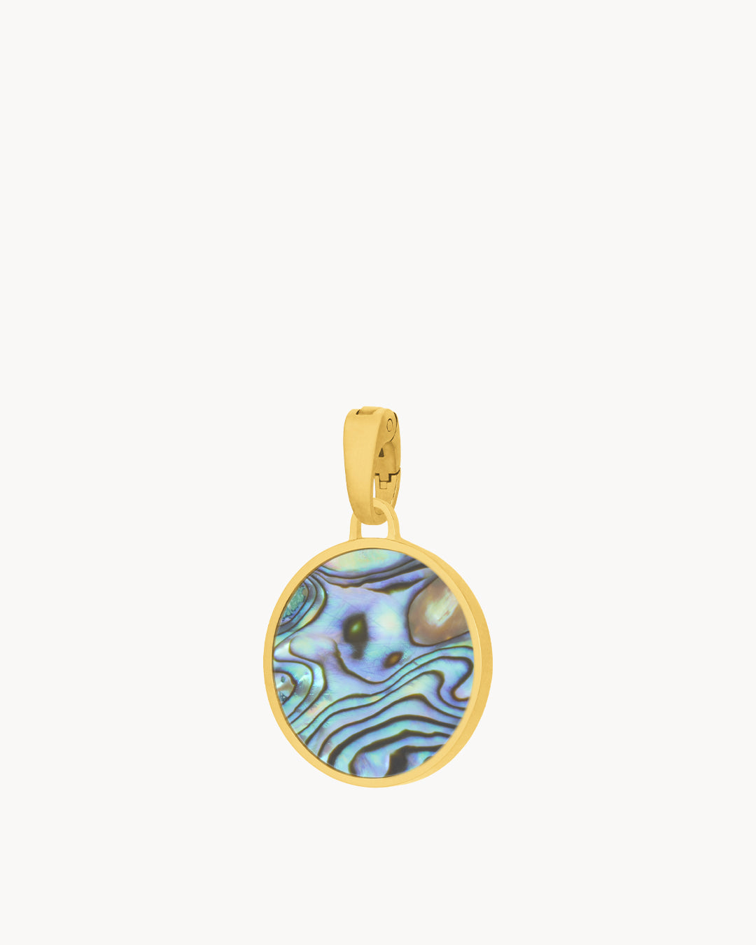 Dainty Fearlessness Abalone Statement Pendant, Gold