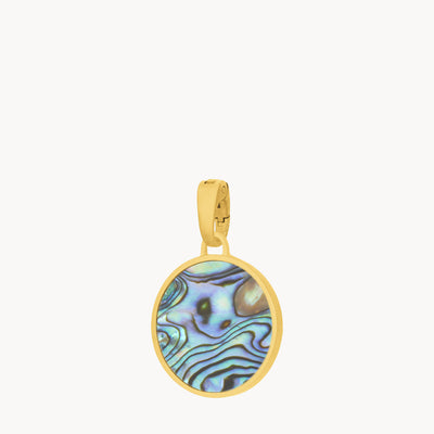 Dainty Fearlessness Abalone Statement Pendant, Gold