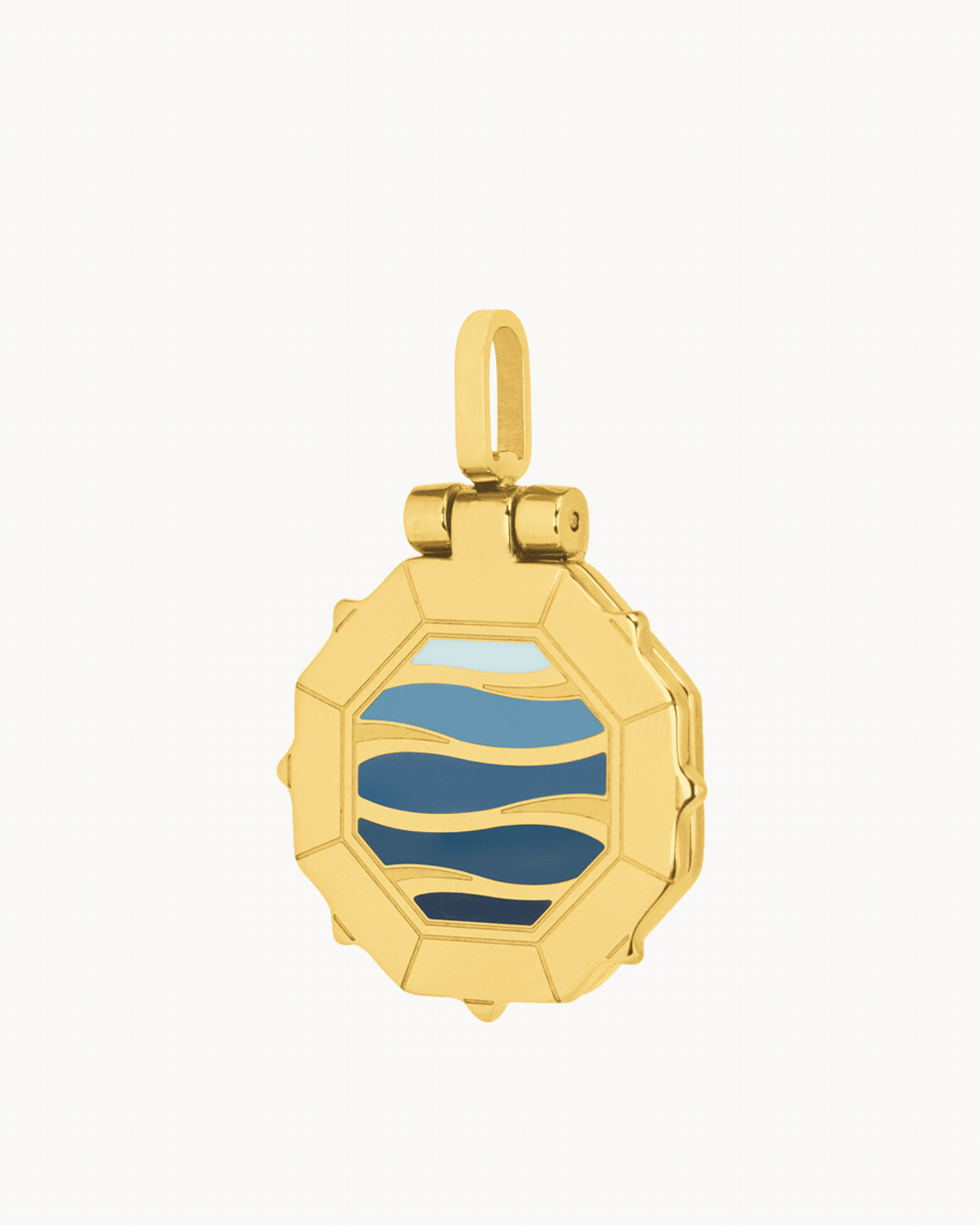 Blue Grotto Engraveable Locket Pendant, Gold