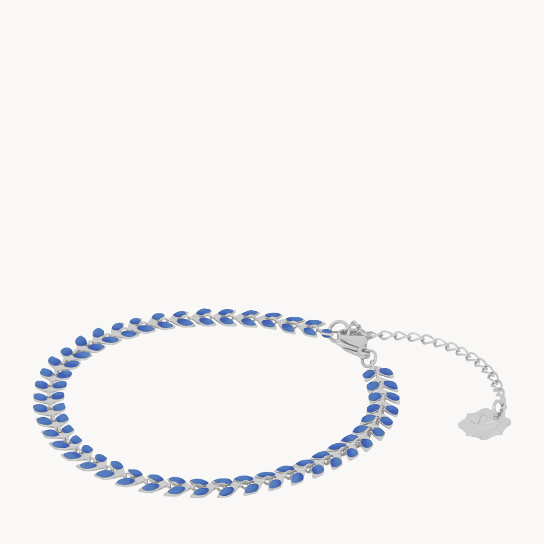 Blue Arrow Anklet, Silver