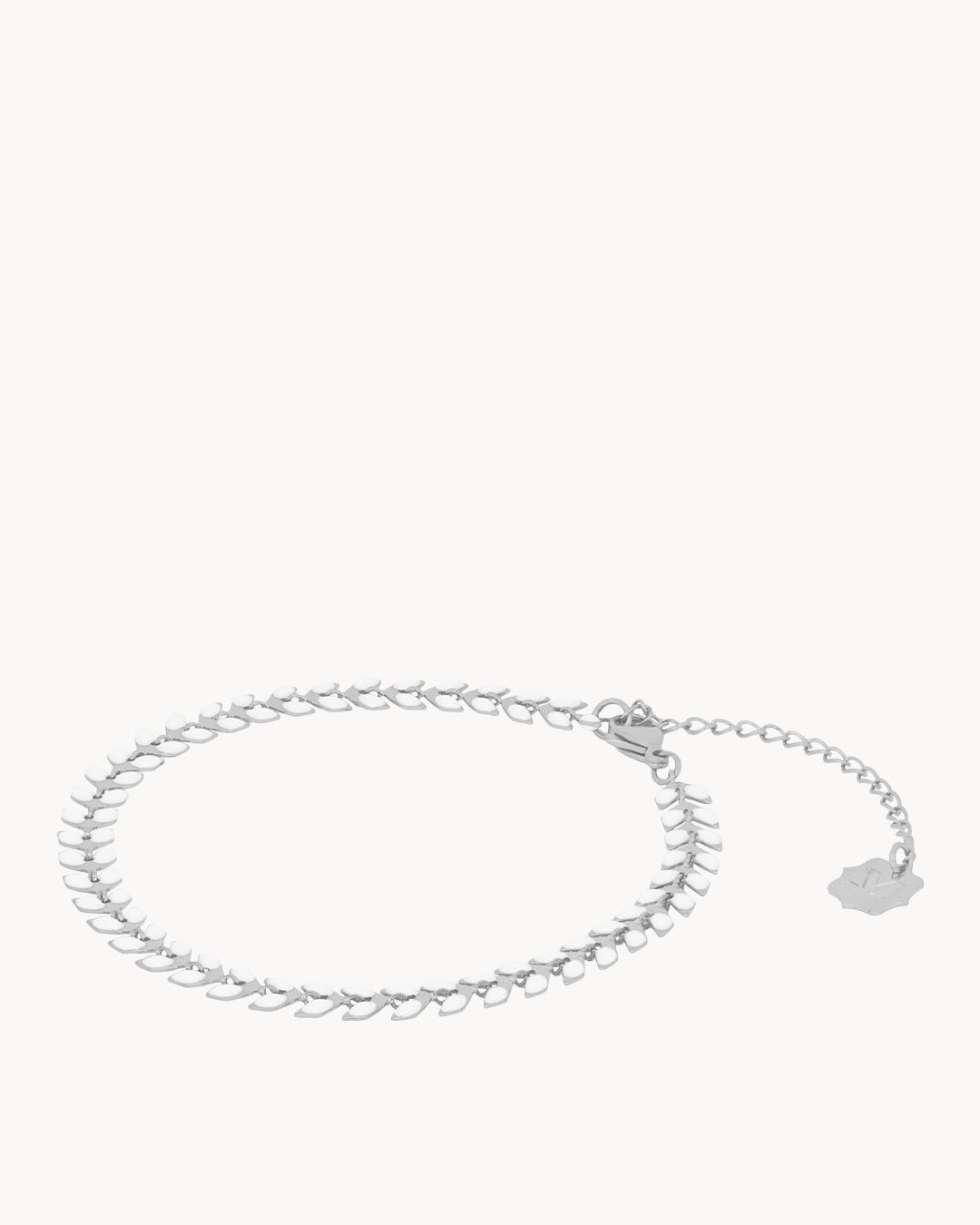 White Arrow Anklet, Silver
