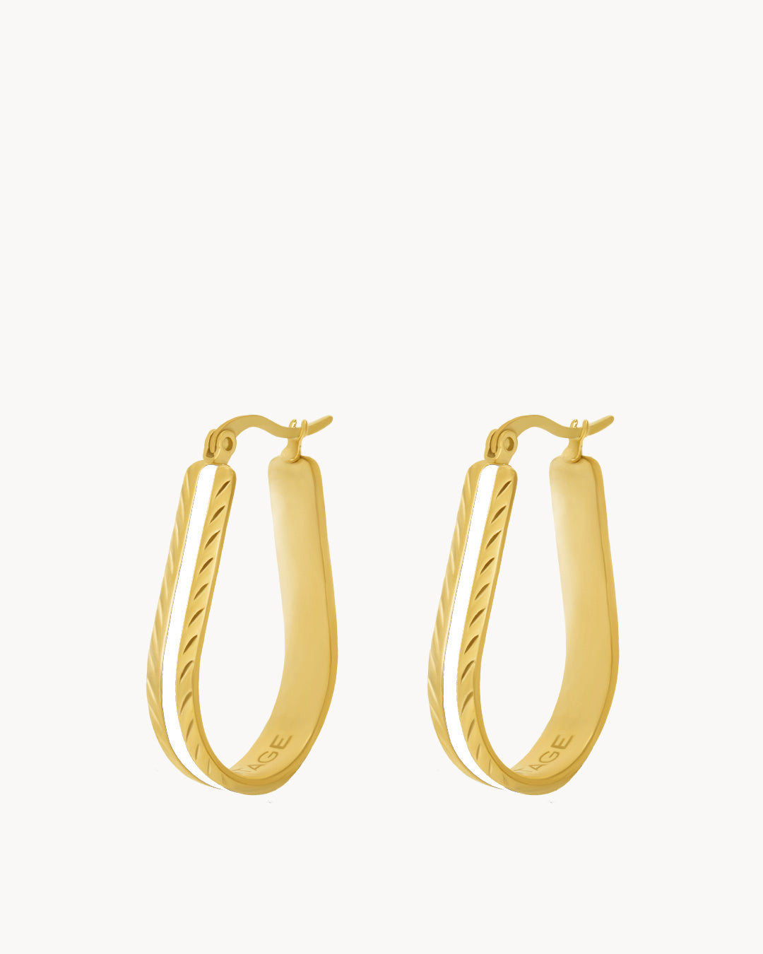 Cool White U Hoop Earrings