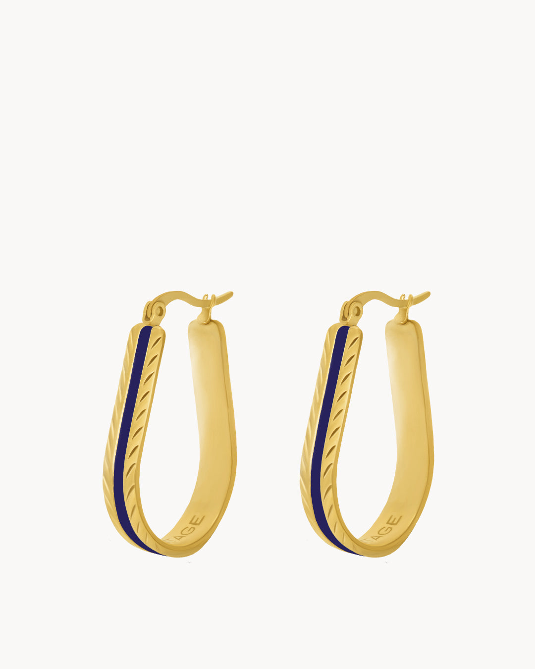 Serene Blue U Hoop Earrings