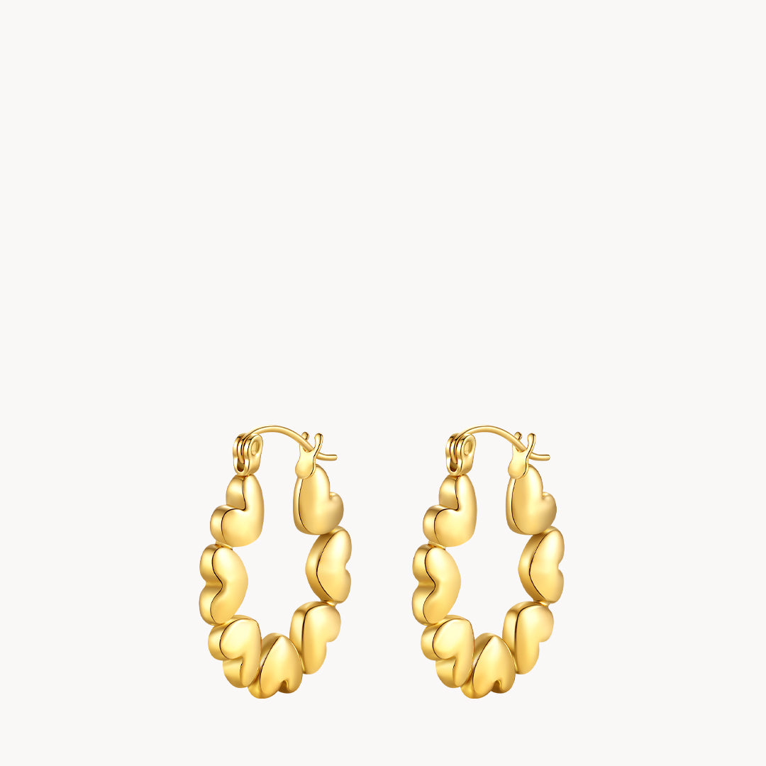 Love Heart Dainty Hoop Earrings