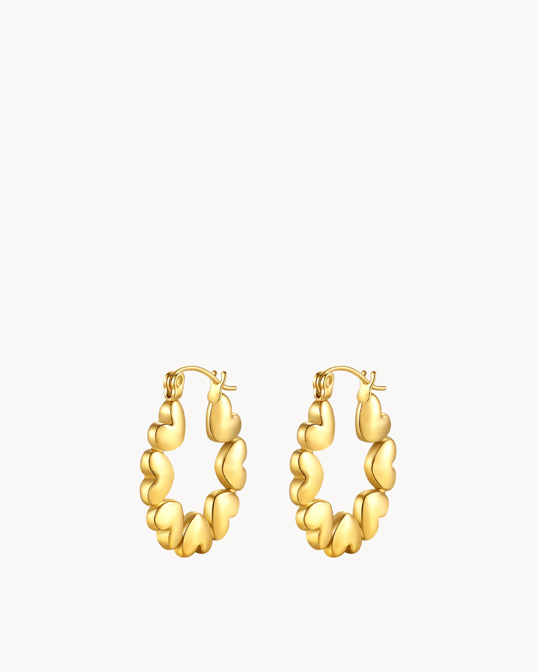 Love Heart Dainty Hoop Earrings