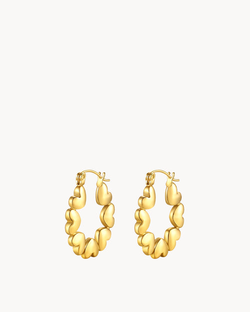 Love Heart Dainty Hoop Earrings