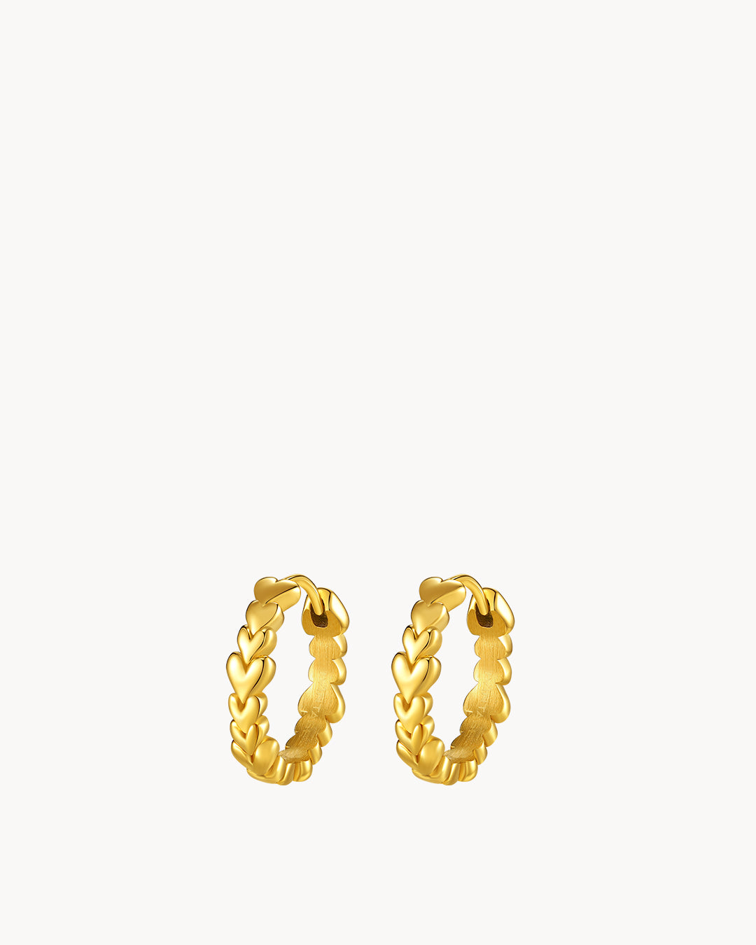 Love Heart Huggies Hoop Earrings