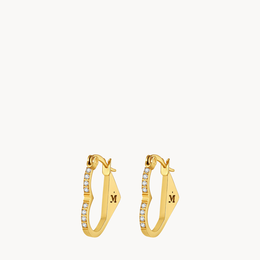 Starlight Heart Dainty Hoop Earrings